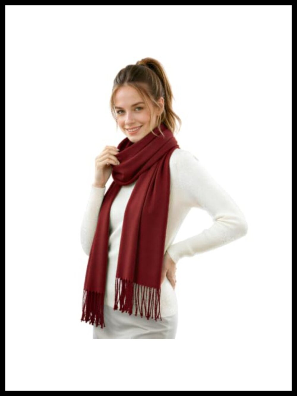 Oversized Soft Polyester Wrap Scarf Shawl for Winter